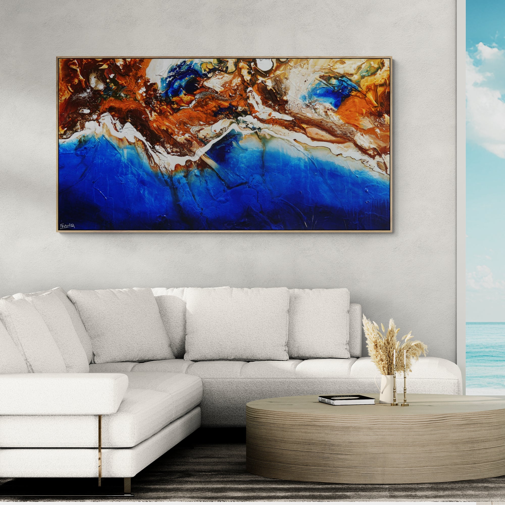 The Western Coast 190cm x 100cm Coastal Textured Abstract Painting