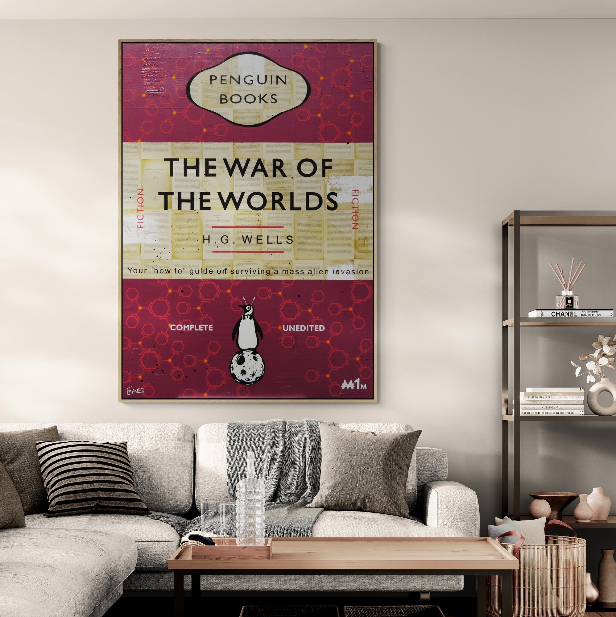 The Martians are coming 140cm x 100cm War of the Worlds Urban Pop Book Club Painting