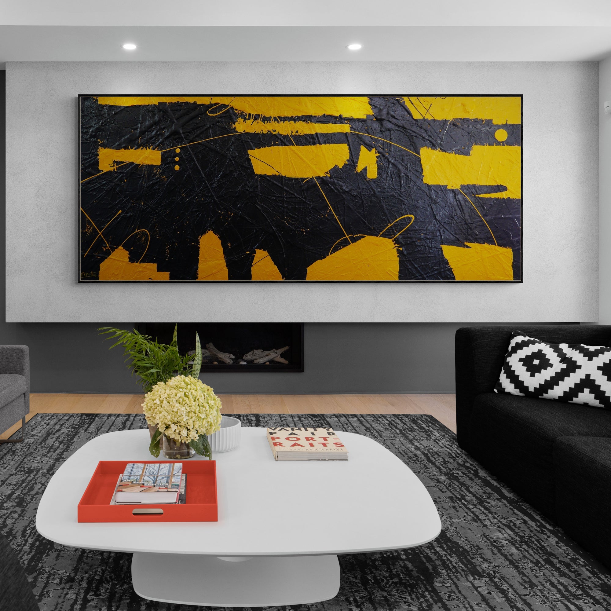 Golden Disclosure 240cm x 100cm BrightTextured Abstract Painting