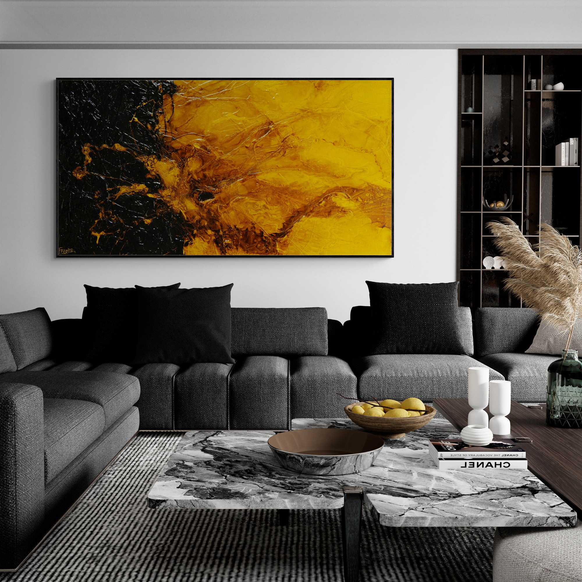 Natural Sunflower 190cm x 100cm Textured Abstract Painting