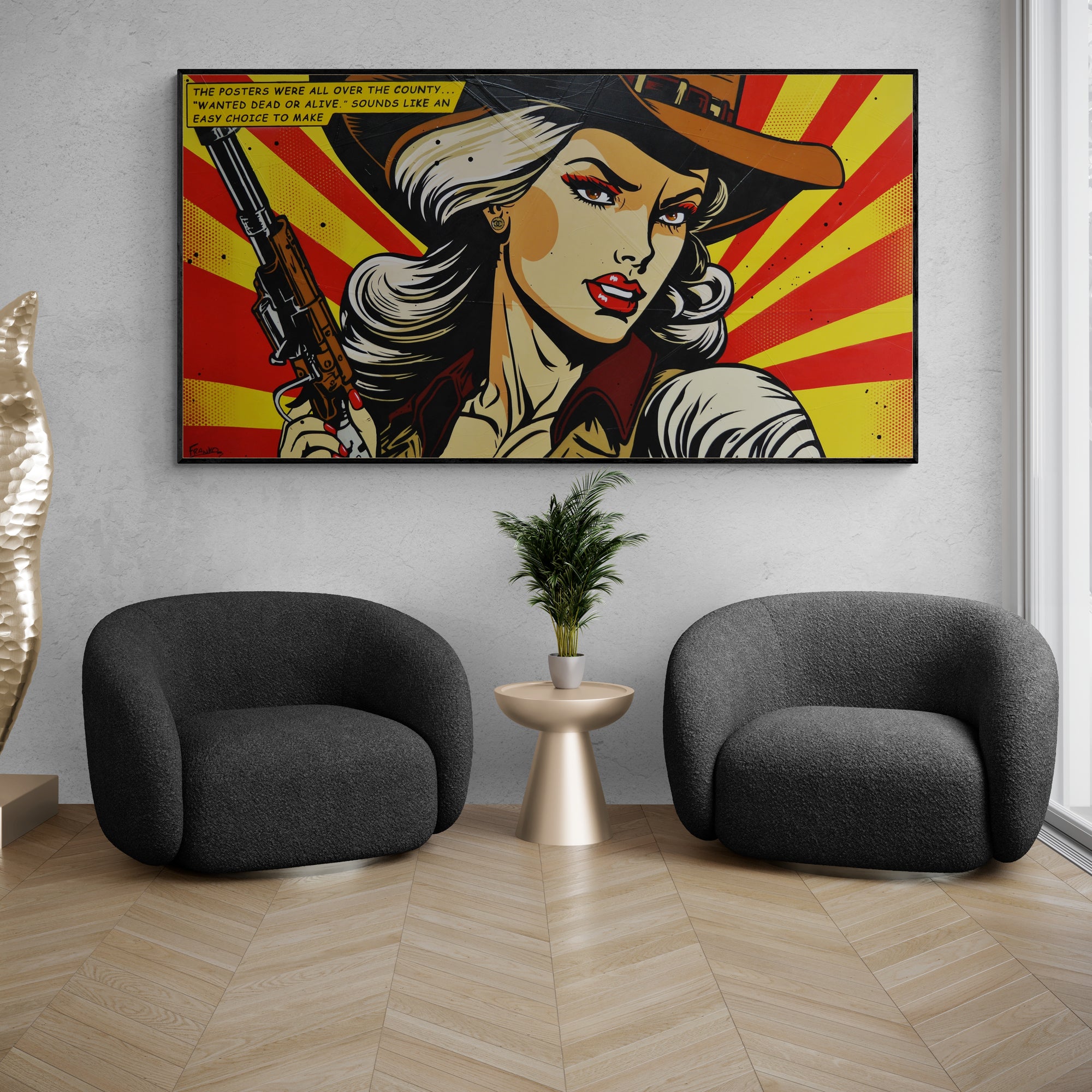 All Over The County 190cm x 100cm Cowgirl Classic Pop Art Painting