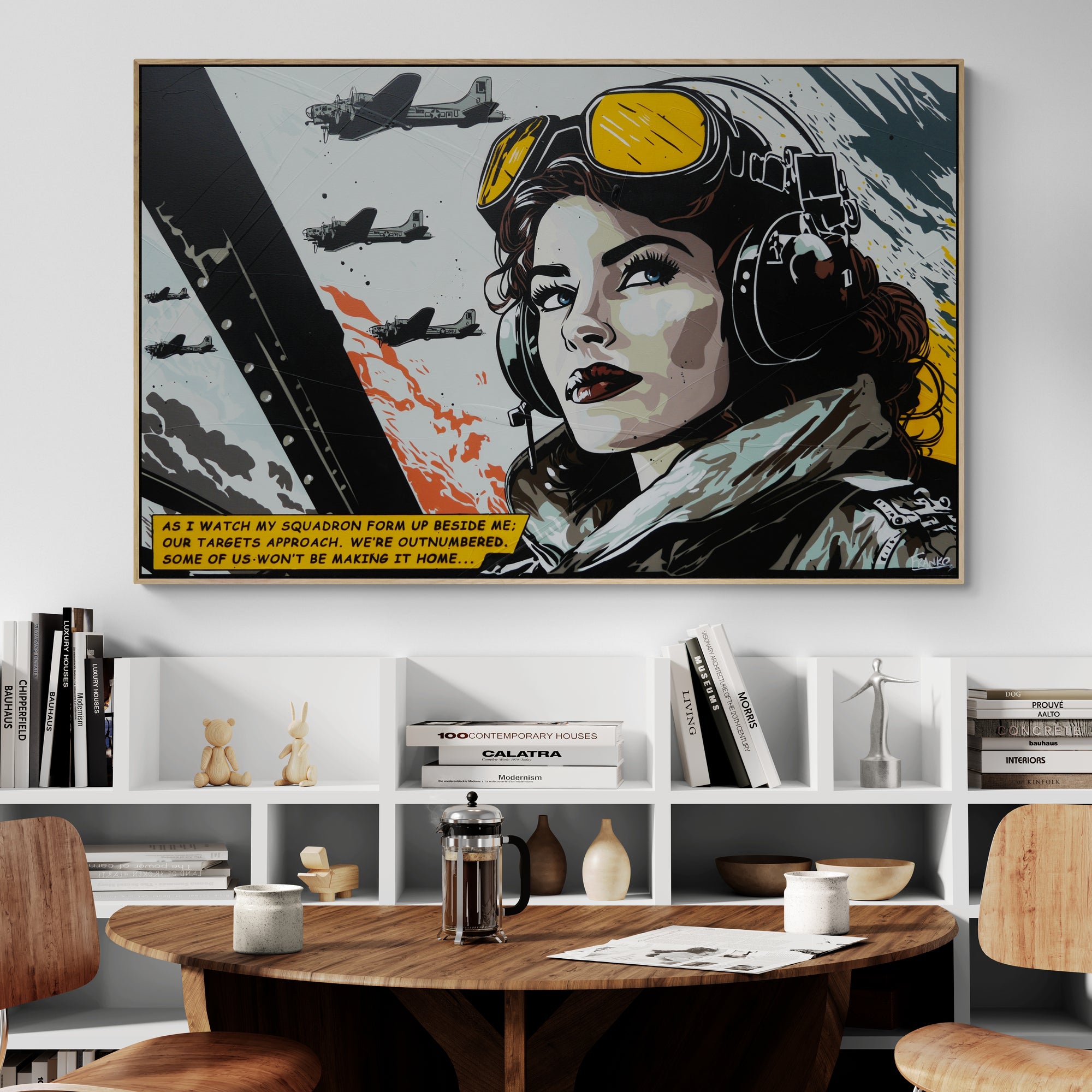 The Squadron 160cm x 100cm Pilot Classic Pop Art Painting (SOLD)