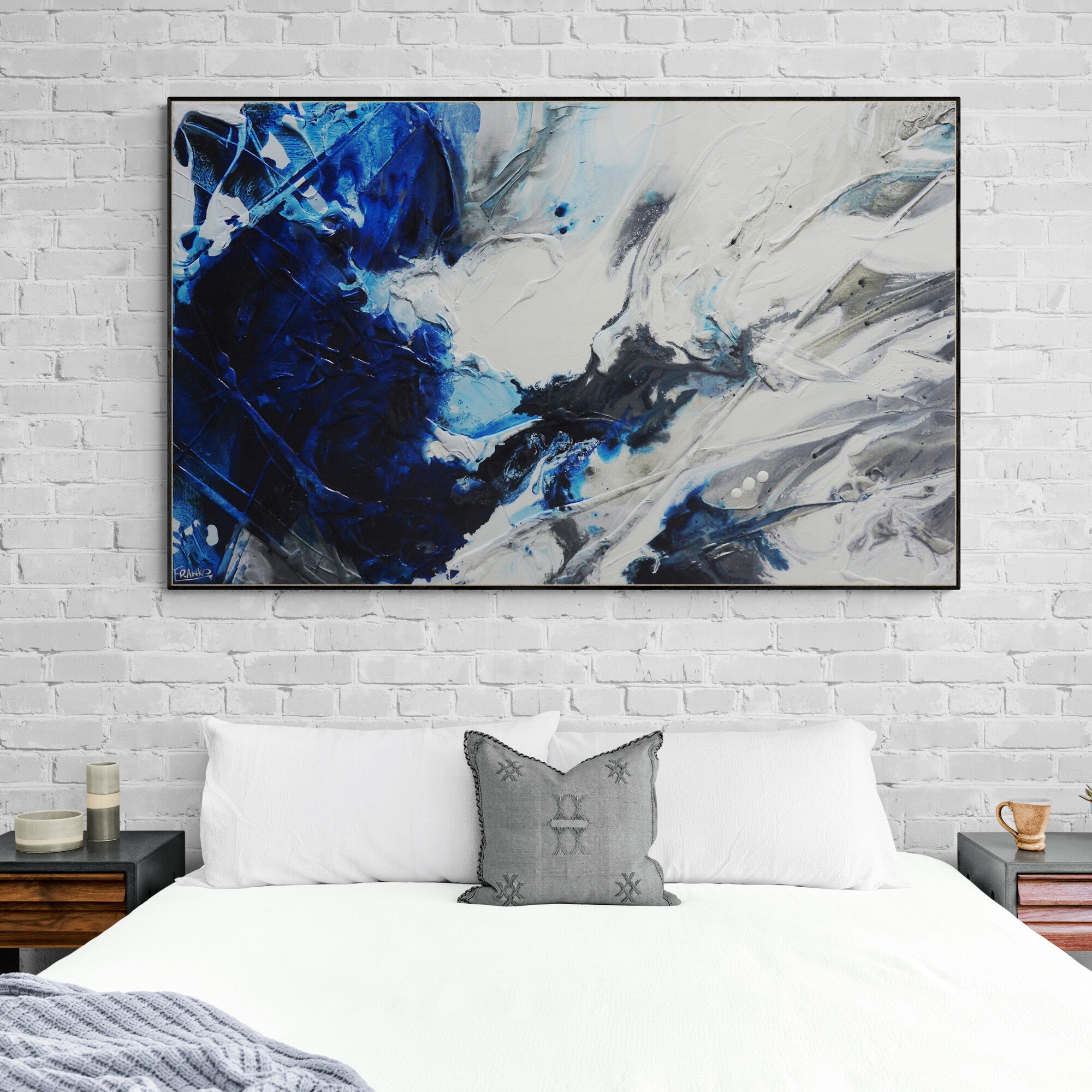 Midnight Reflex 160cm x 100cm Textured Abstract Painting