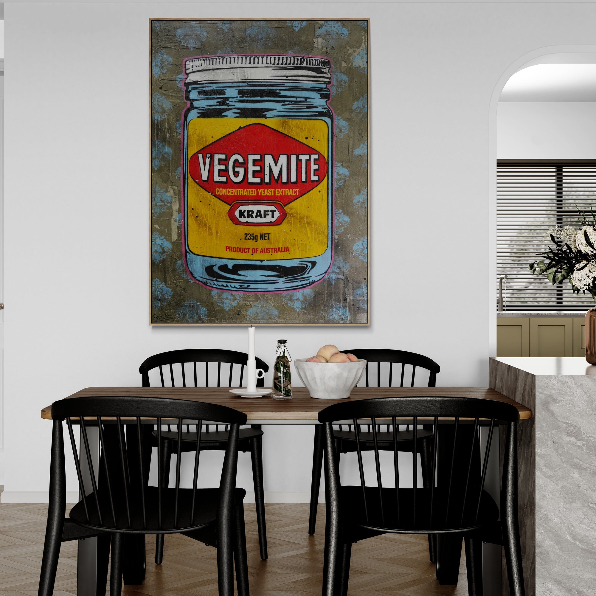 Extracted 100cm x 140cm Vegemite Concrete Textured Urban Pop Art Painting