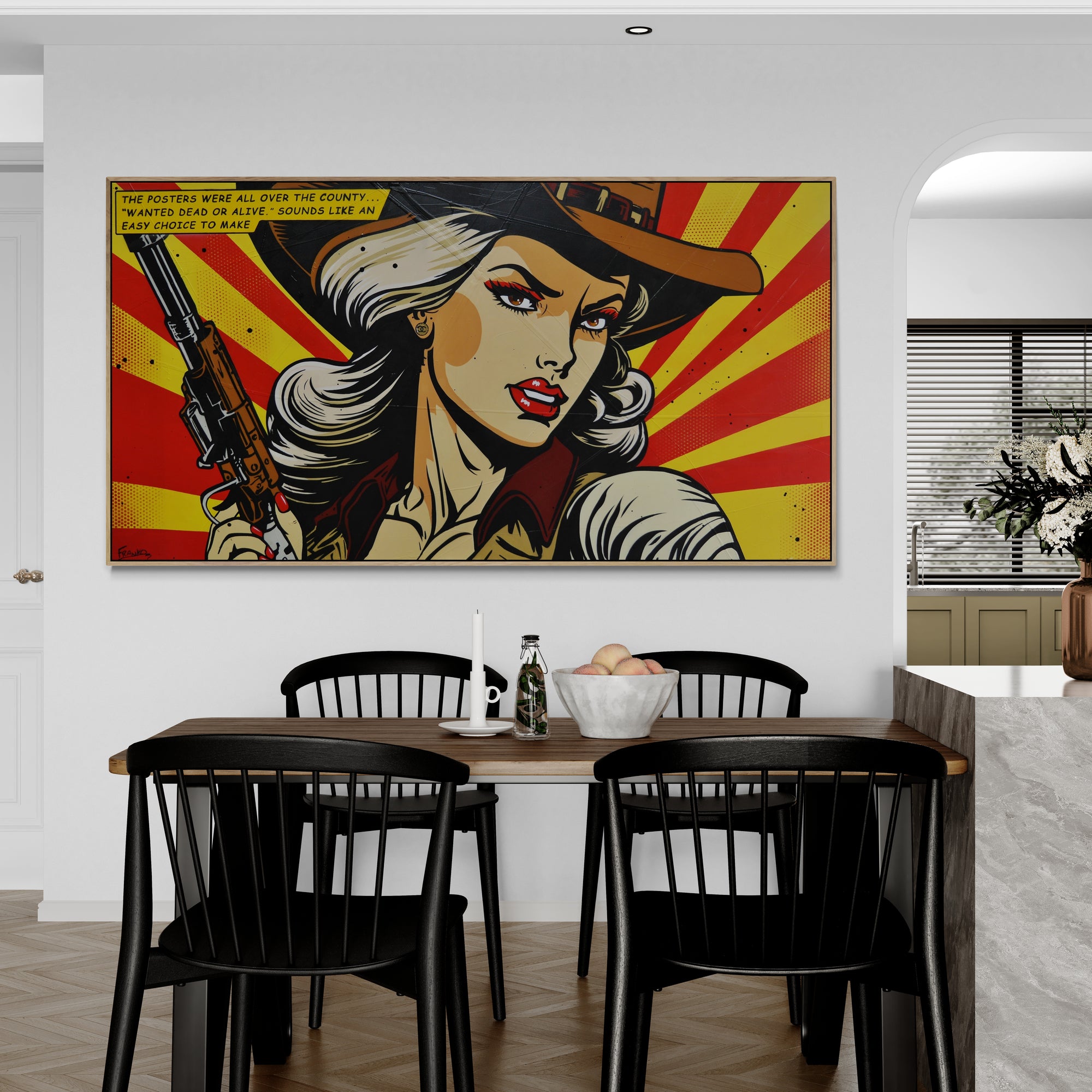 All Over The County 190cm x 100cm Cowgirl Classic Pop Art Painting