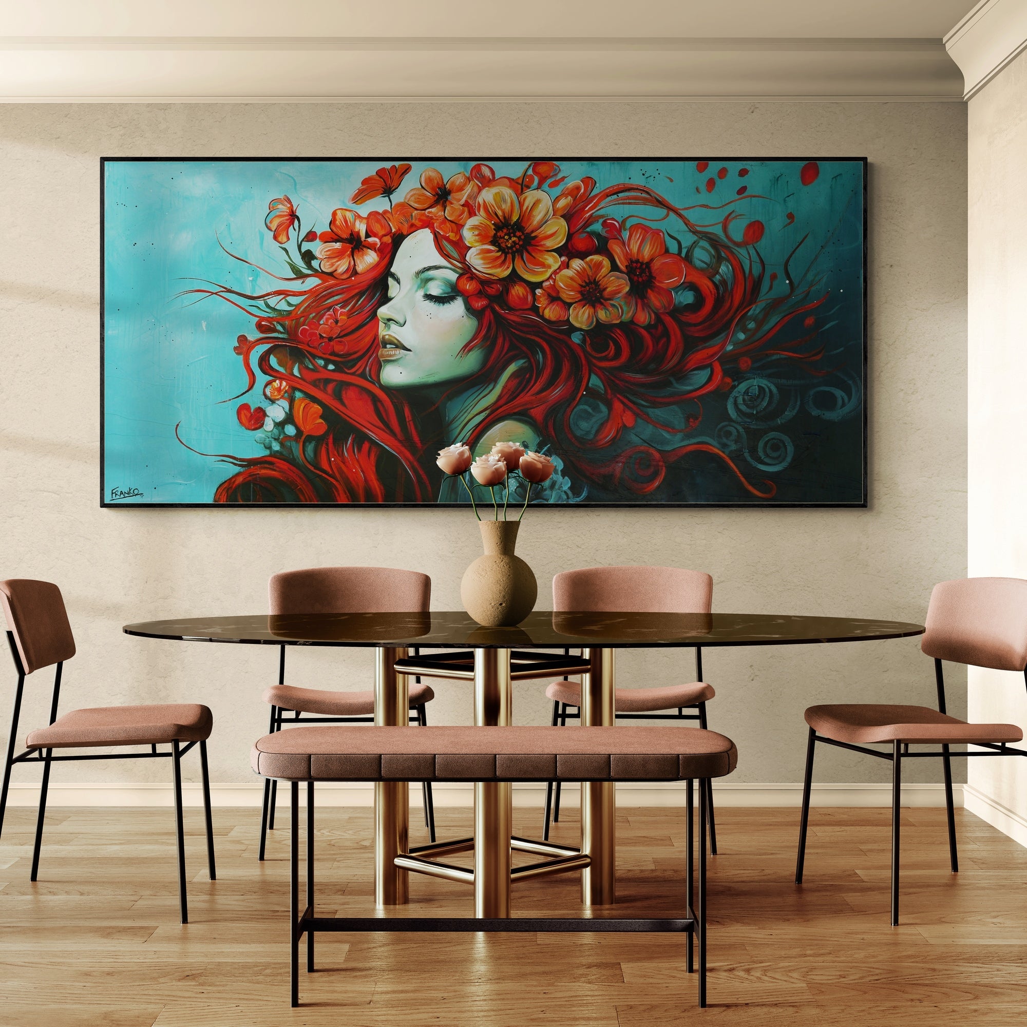 Venus 240cm x 110cm Abstract Realism Textured Framed Painting