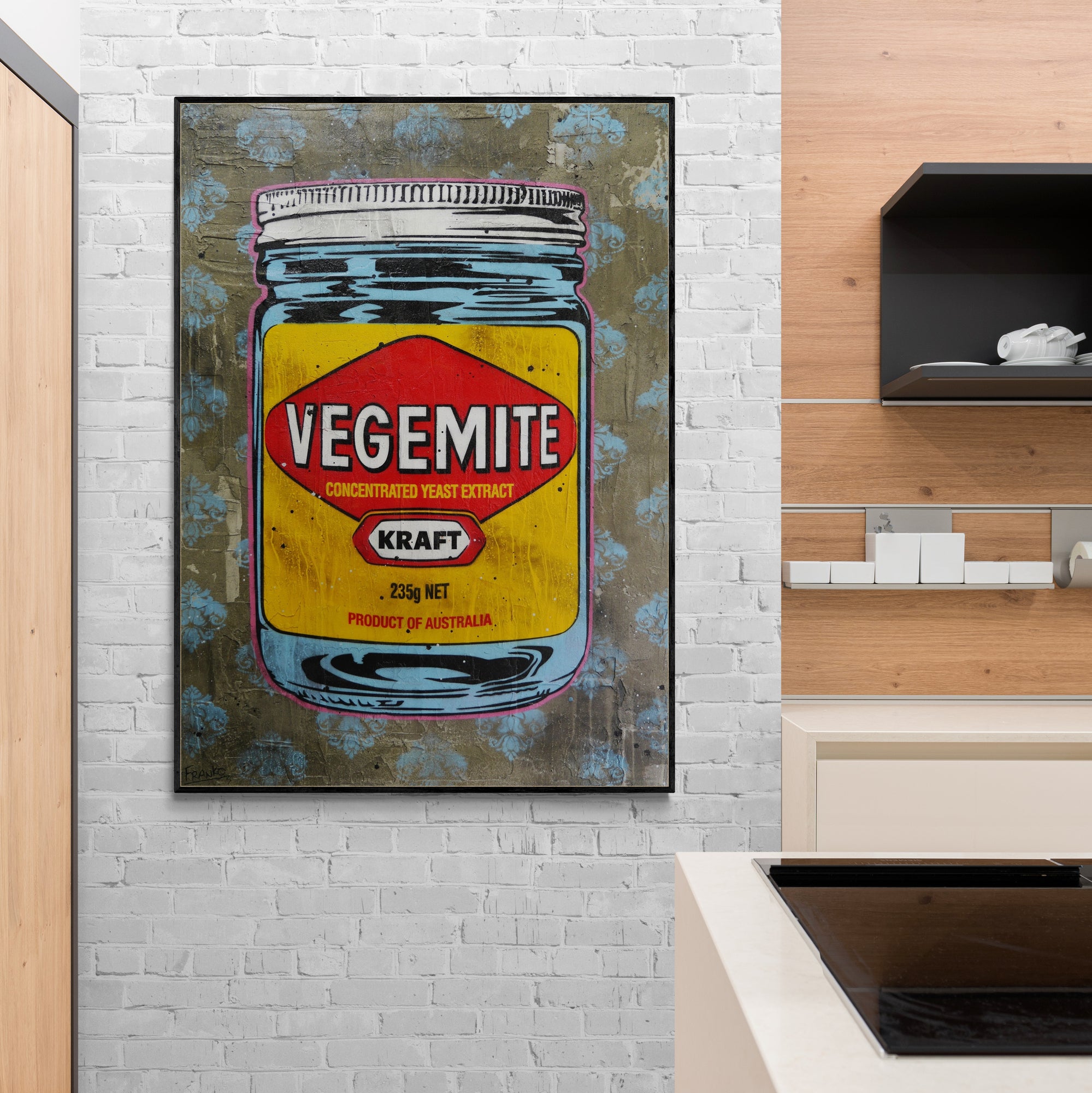 Extracted 100cm x 140cm Vegemite Concrete Textured Urban Pop Art Painting