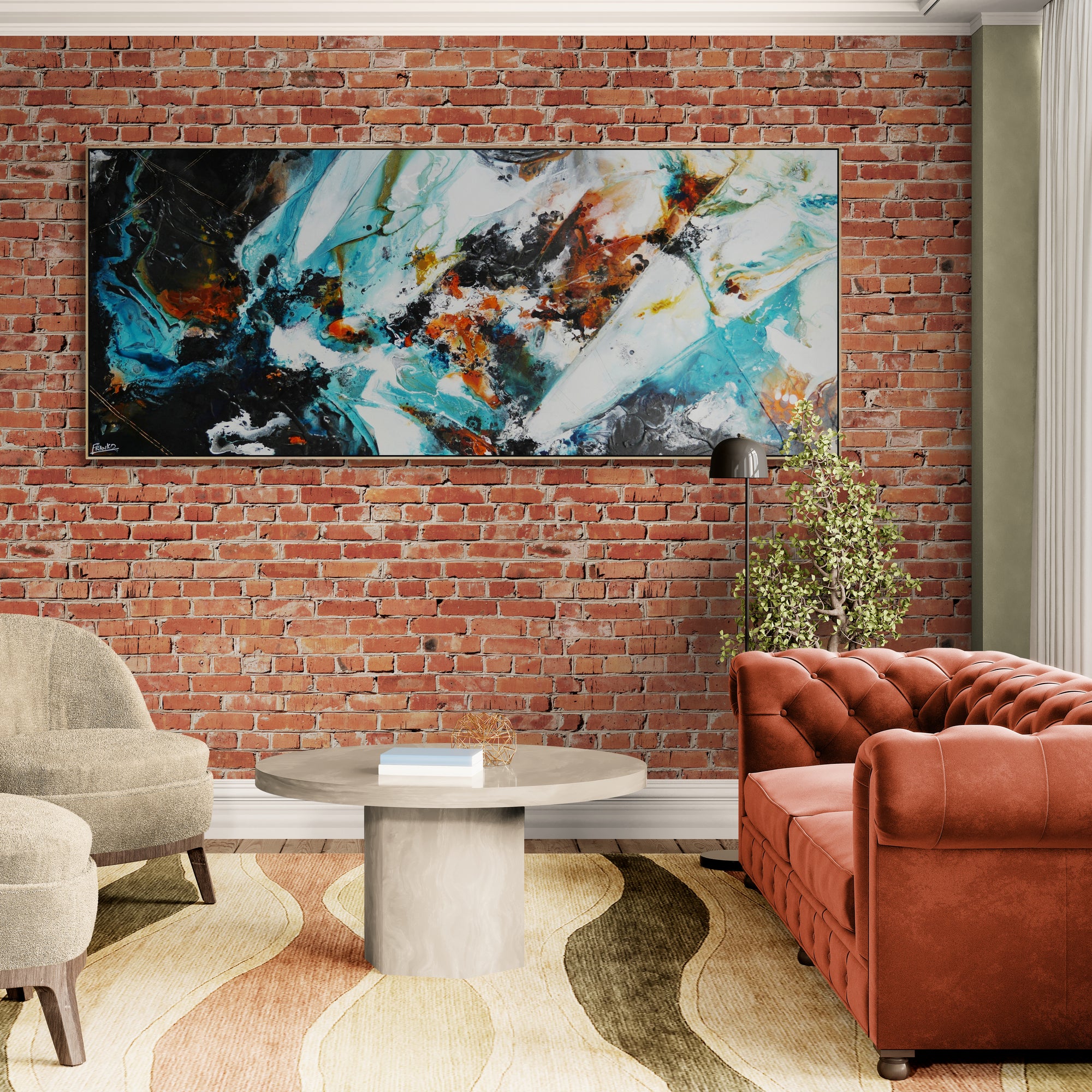 Rusted Perspective 240cm x 100cm Textured Abstract Painting