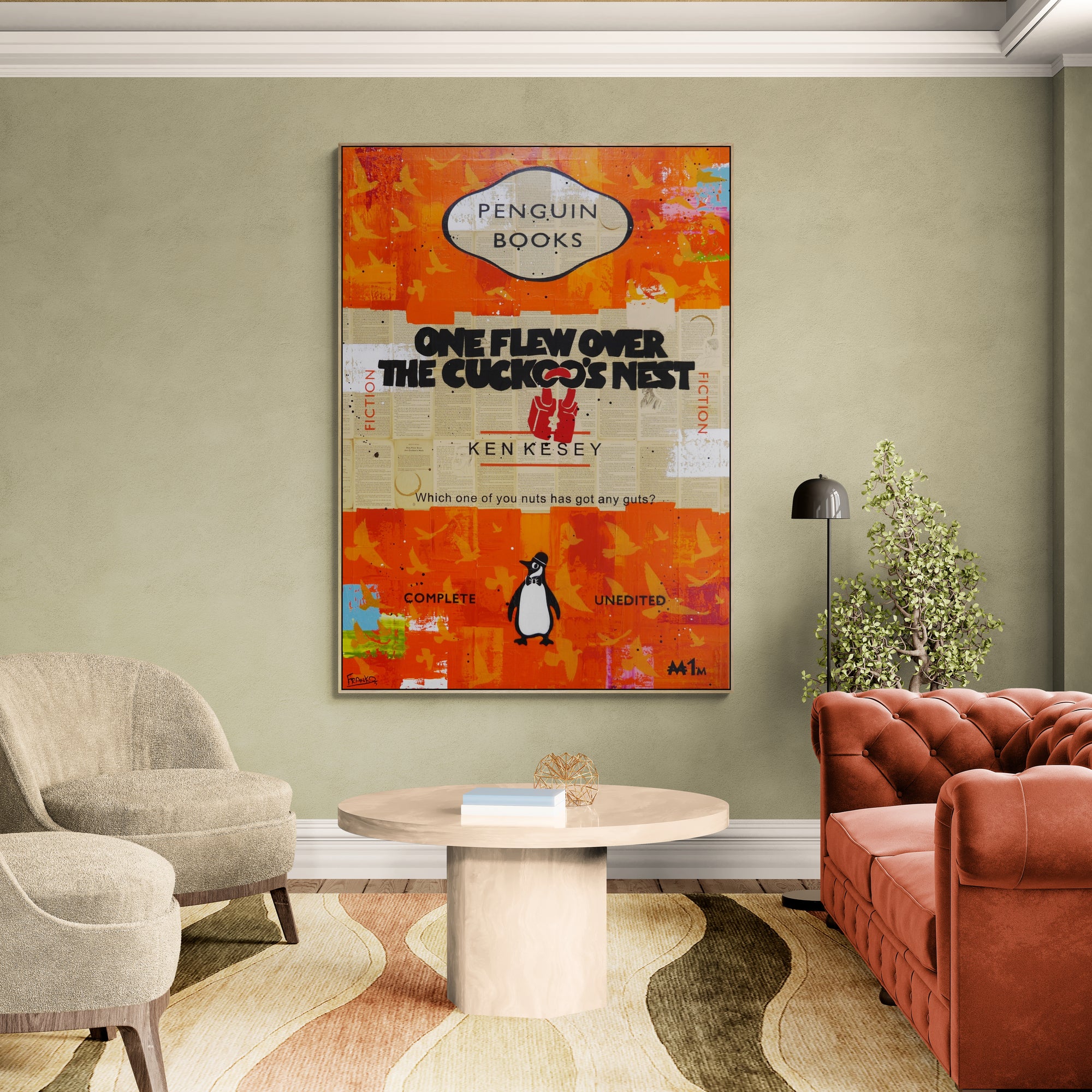 Cuckoo 100cm x 140cm Urban Pop Book Club Painting