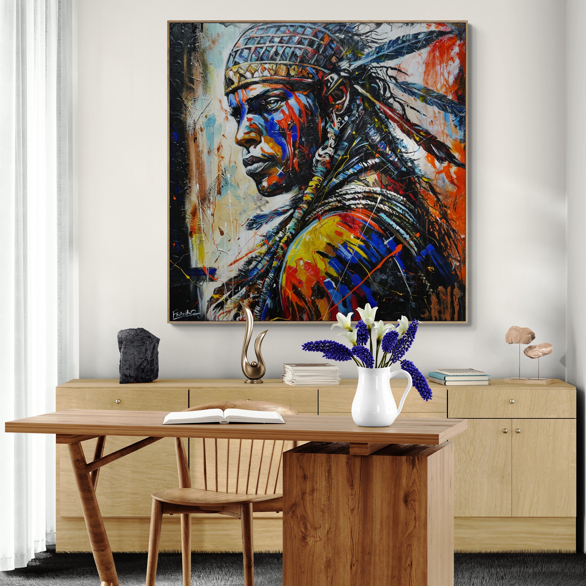 Intensity 120cm x 120cm Brave and Beautiful Abstract Realism Textured Framed Painting-abstract realism-Franko-[huge]-[Australian]-[best Selling]-Franklin Art Studio