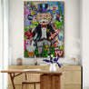 Buy the Bank 100cm x 140cm Monopoly Man Textured Urban Pop Art Spray Paint Painting-Urban Pop Art-Franko-[huge]-[Australian]-[best Selling]-Franklin Art Studio