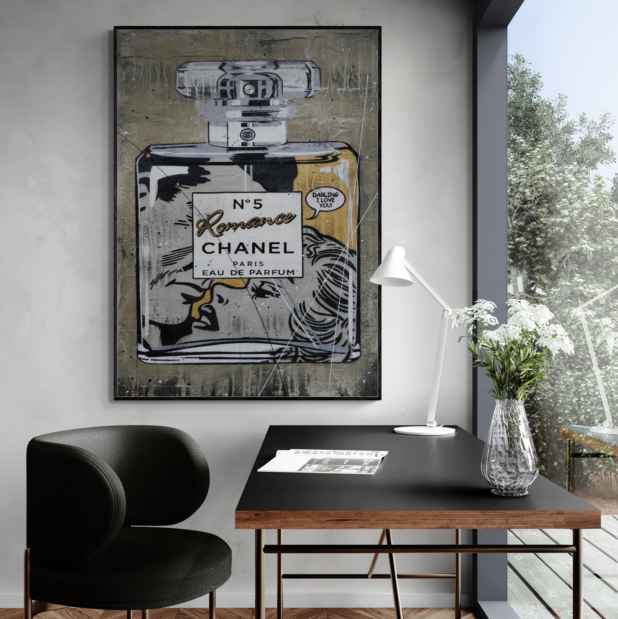 Darling ... 140cm x 100cm Perfume Bottle Industrial Concrete Urban Pop Art Painting (SOLD)-concrete-Franko-[huge]-[Australian]-[best Selling]-Franklin Art Studio