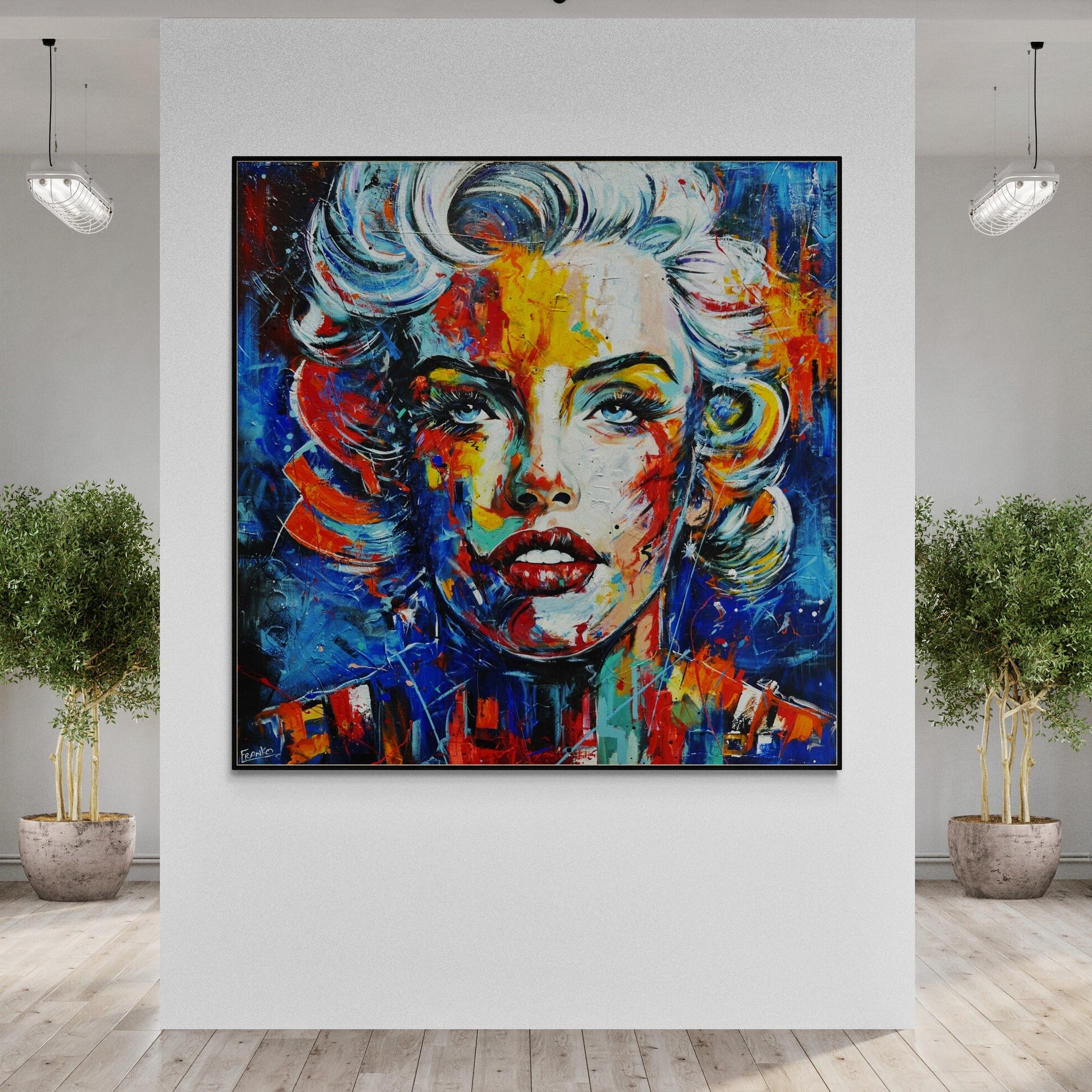 Wicked M 150cm x 150cm Marilyn Munroe Textured Abstract Realism Painting-abstract realism-Franko-[huge]-[Australian]-[best Selling]-Franklin Art Studio