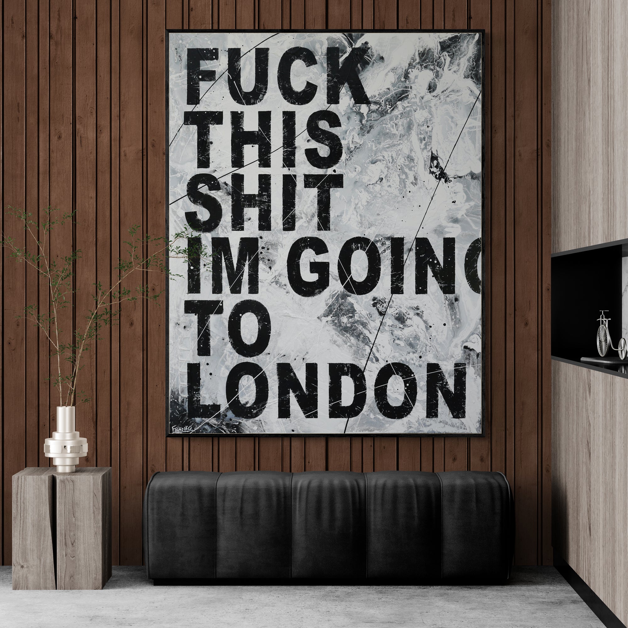 London Calls 140cm x 180cm Textured Urban Pop Art Painting