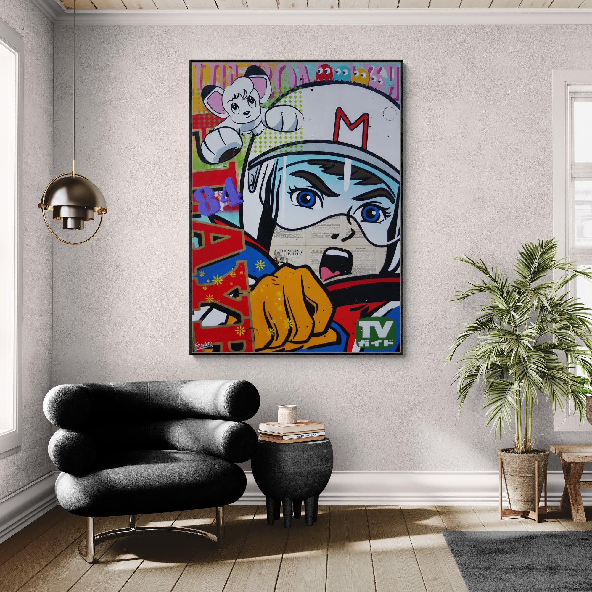 Speeding '84 100cm x 140cm Speed Racer Vintage Urban Pop Book Club Painting