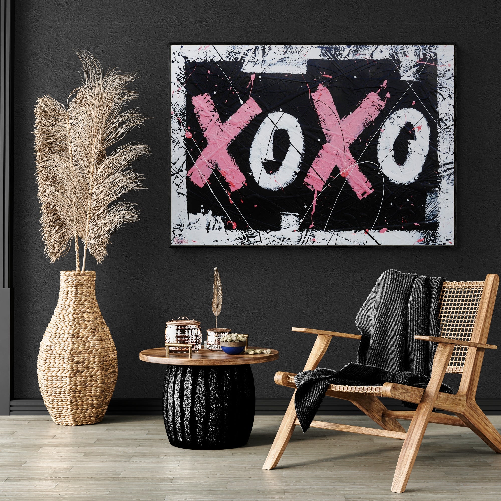 Hugs & Kisses 140cm x 100cm Textured Urban Pop Art Painting