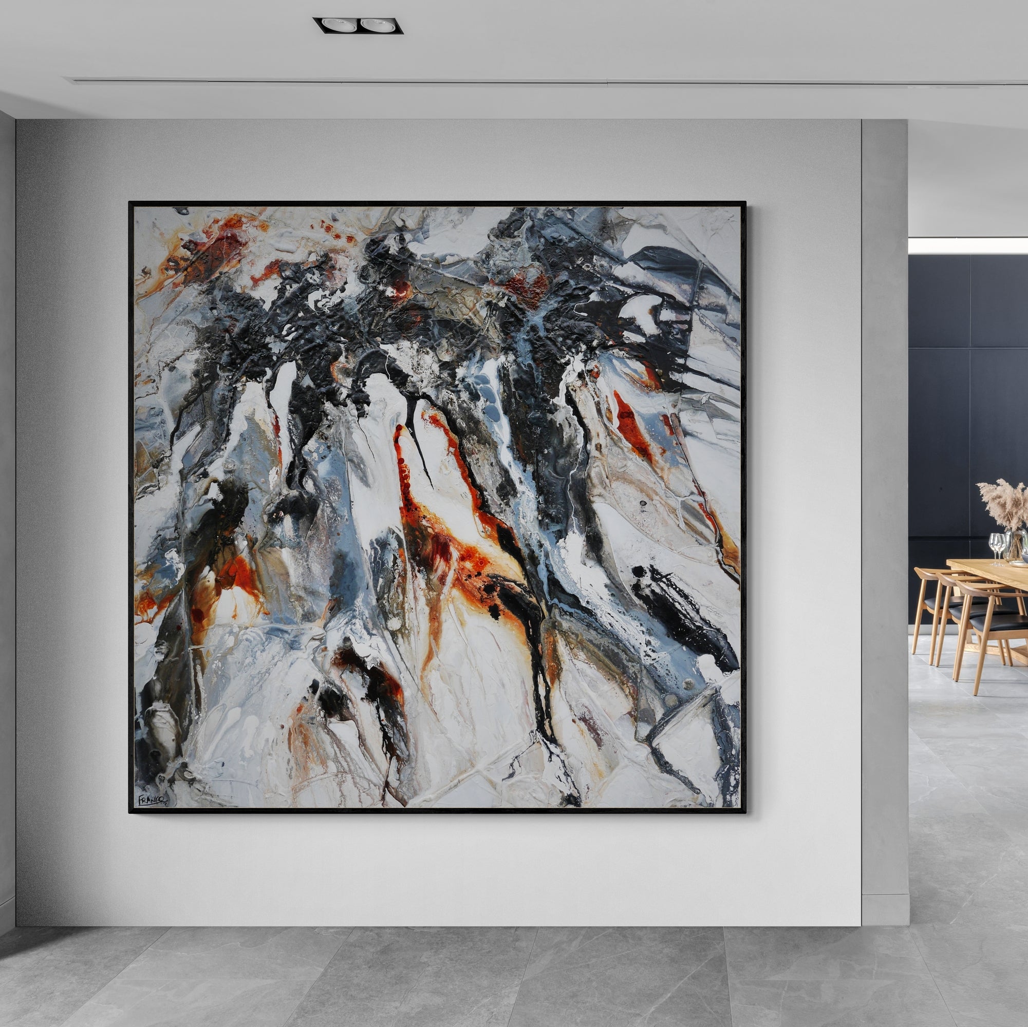 Slated Performance 180cm x 180cm Rustic Textured Abstract Painting