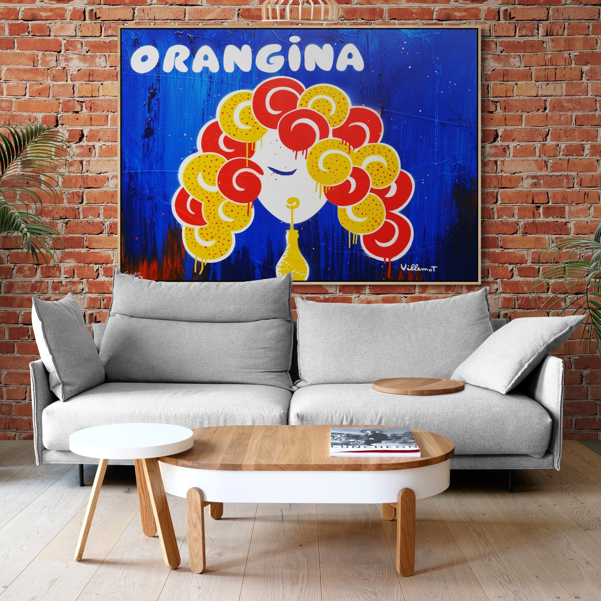 French Orangina 140cm x 100cm Textured Urban Pop Art Painting-Urban Pop Art-Franko-[huge]-[Australian]-[best Selling]-Franklin Art Studio