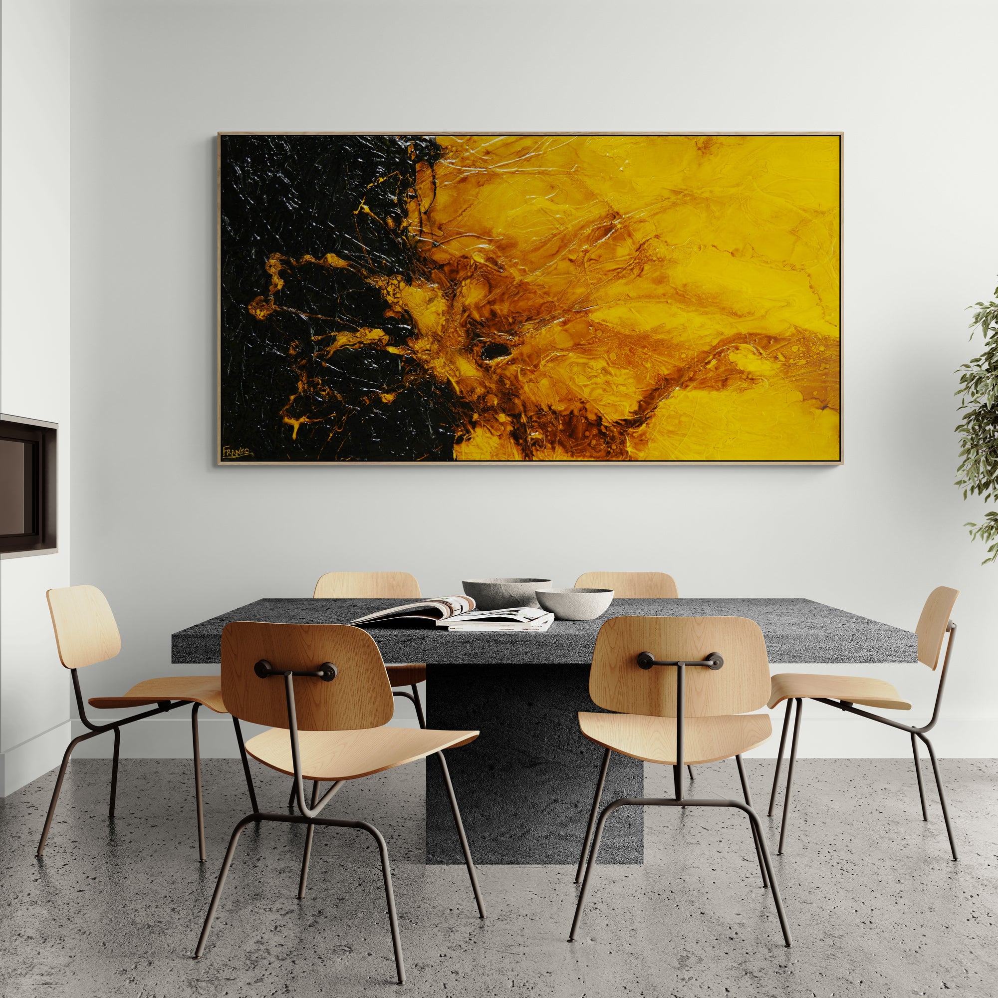 Natural Sunflower 190cm x 100cm Textured Abstract Painting