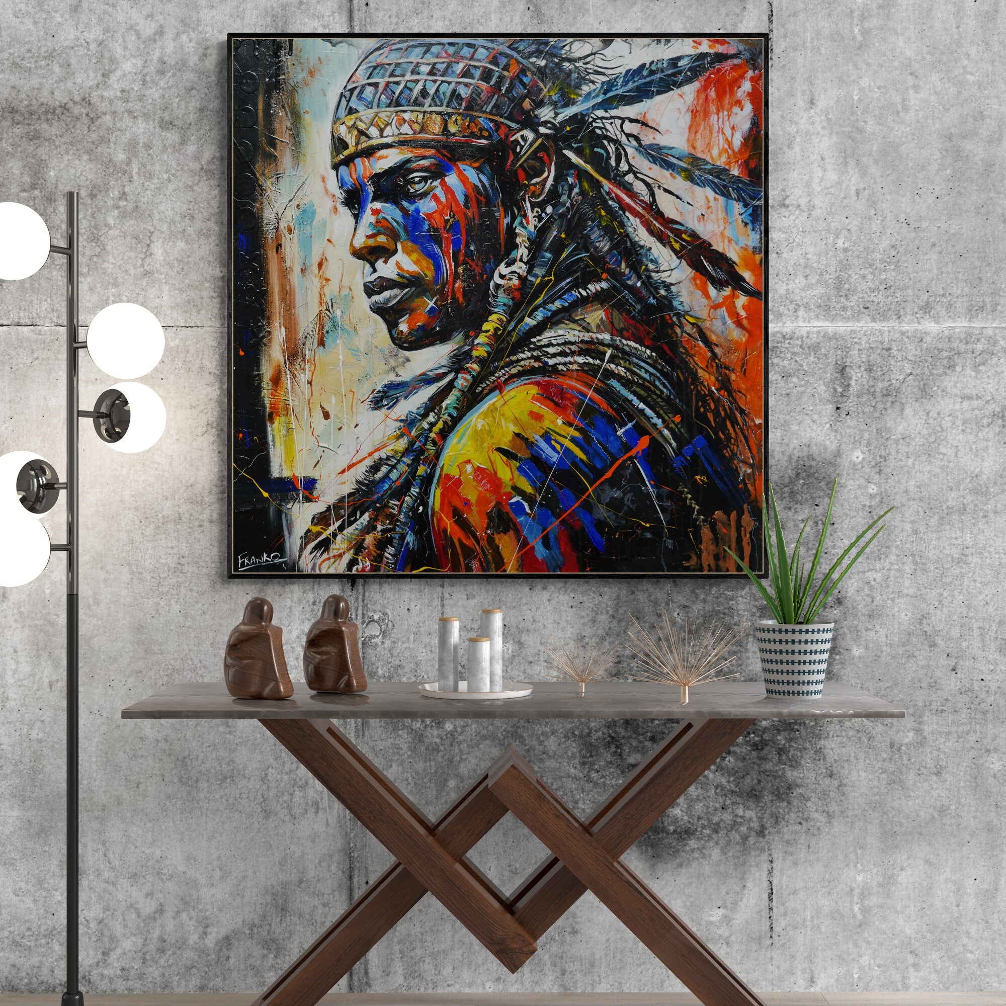 Intensity 120cm x 120cm Brave and Beautiful Abstract Realism Textured Framed Painting-abstract realism-[Franko Artist]-[The Block]-[Dream Homes]-[ideas]-Franklin Art Studio