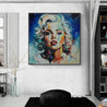 Teal Blond 120cm x 120cm Marilyn Munroe Textured Abstract Realism Painting-abstract realism-Franko-[huge]-[Australian]-[best Selling]-Franklin Art Studio