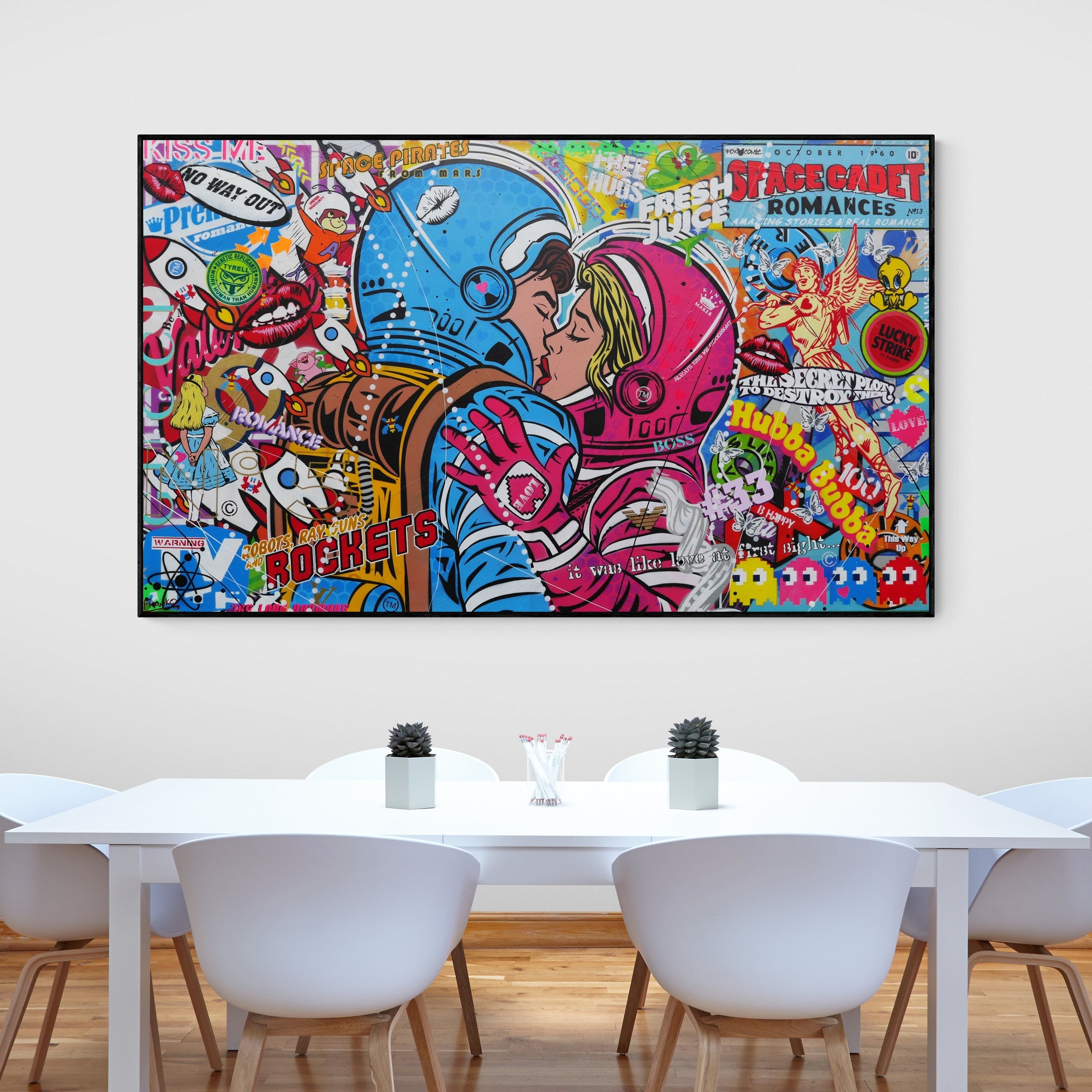 Cadets Romance 200cm x 120cm Textured Urban Pop Art Painting-Urban Pop Art-Franko-[huge]-[Australian]-[best Selling]-Franklin Art Studio