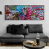 Lovin Cadets 160cm x 60cm Textured Urban Pop Art Painting-Urban Pop Art-[Franko Artist]-[The Block]-[Dream Homes]-[ideas]-Franklin Art Studio