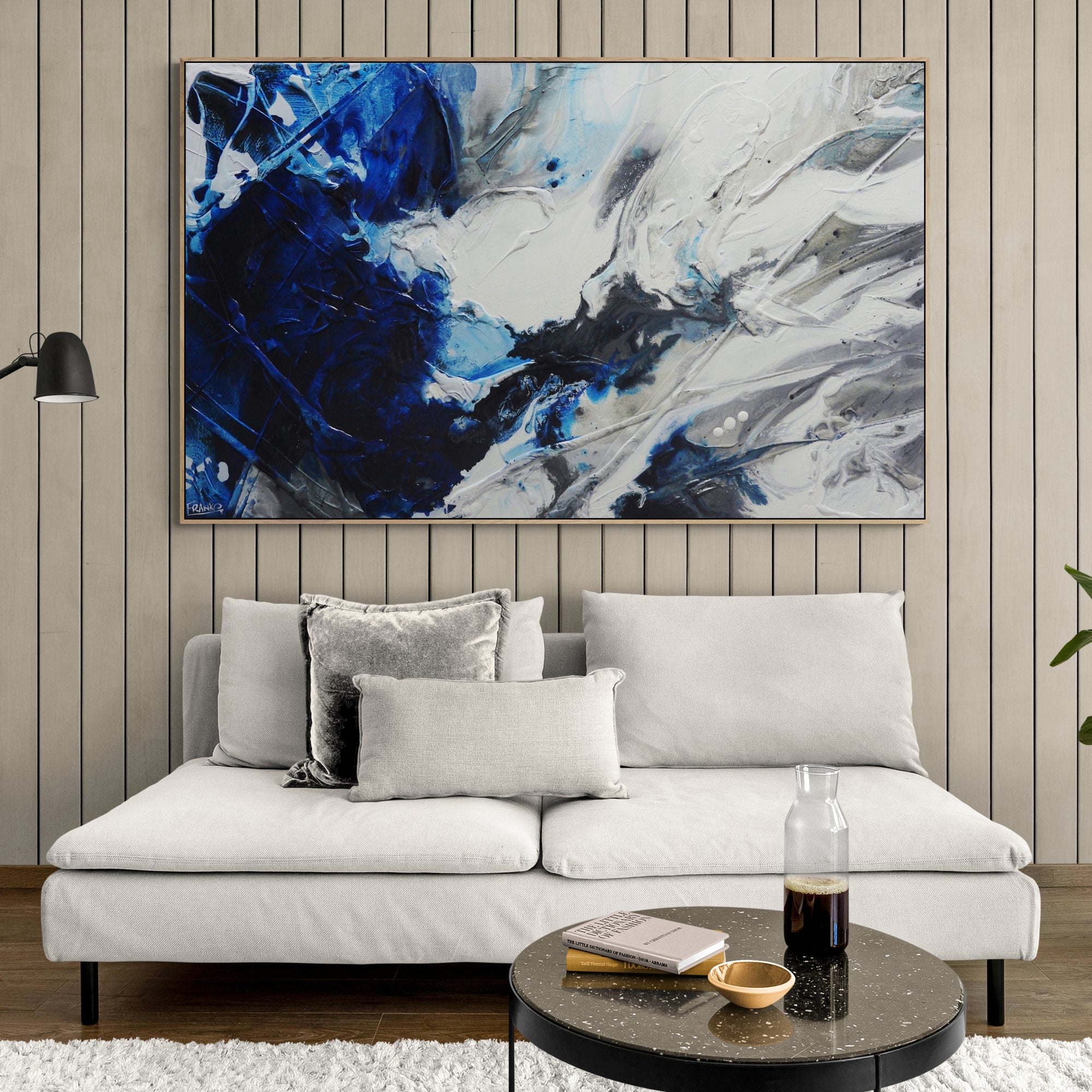 Midnight Reflex 160cm x 100cm Textured Abstract Painting