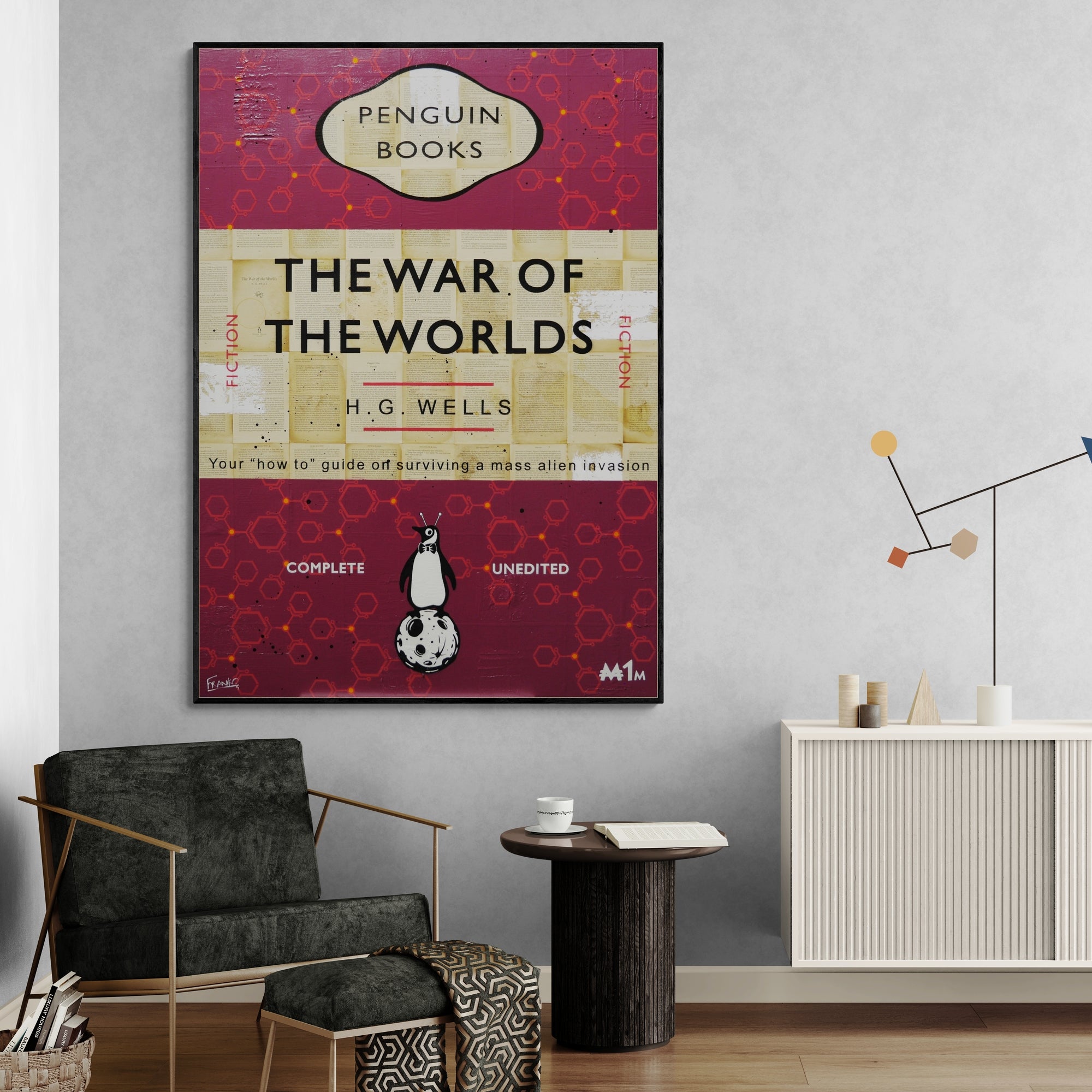 The Martians are coming 140cm x 100cm War of the Worlds Urban Pop Book Club Painting