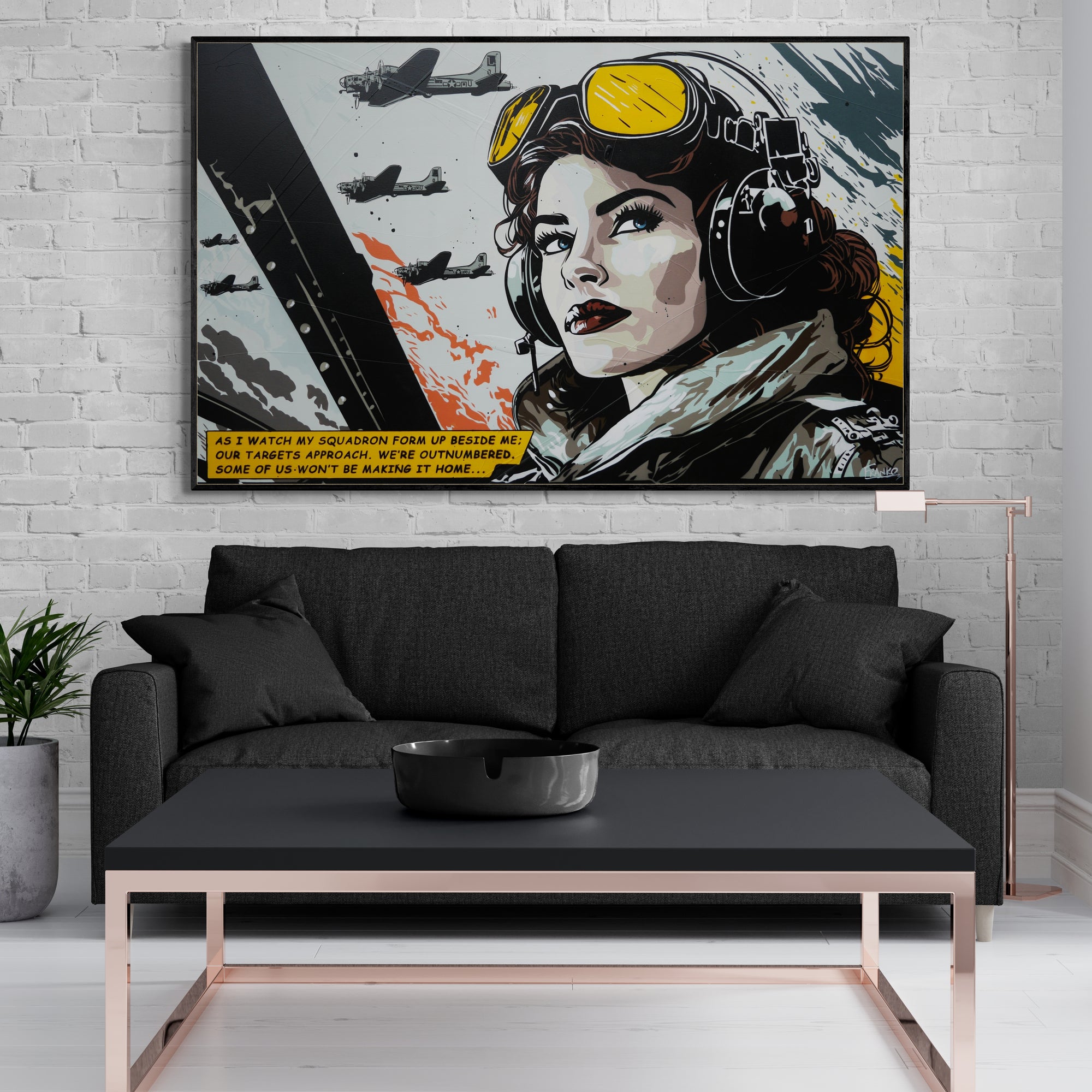 The Squadron 160cm x 100cm Pilot Classic Pop Art Painting (SOLD)